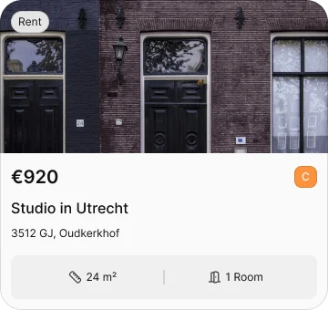 Huisly app map interface showing property prices in Amsterdam